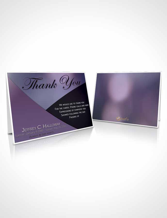 Funeral Thank You Card Template Crystal Harmony Lavender Dark