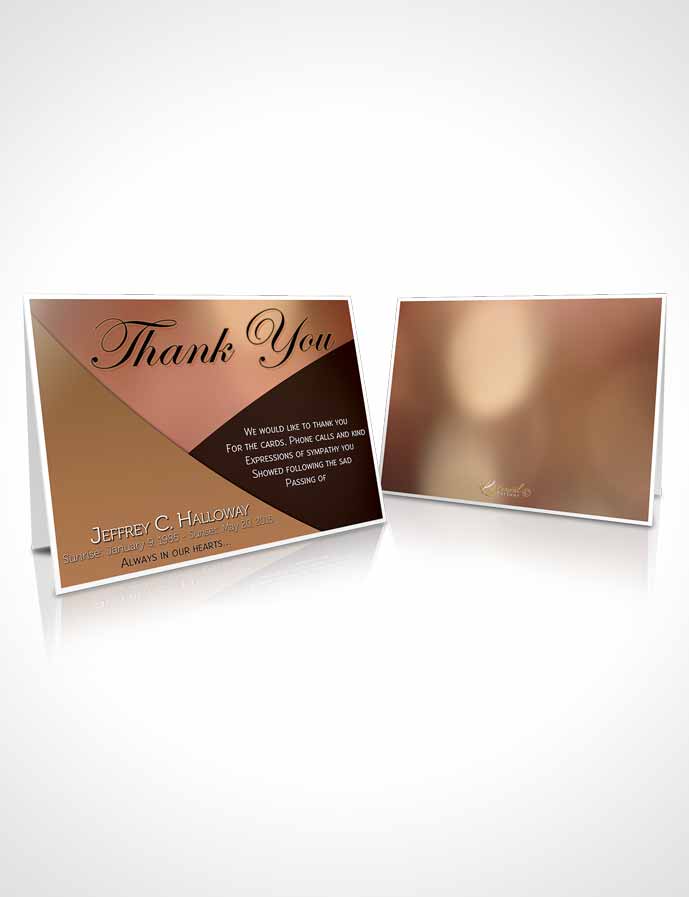 Funeral Thank You Card Template Crystal Harmony Persian Orange Light