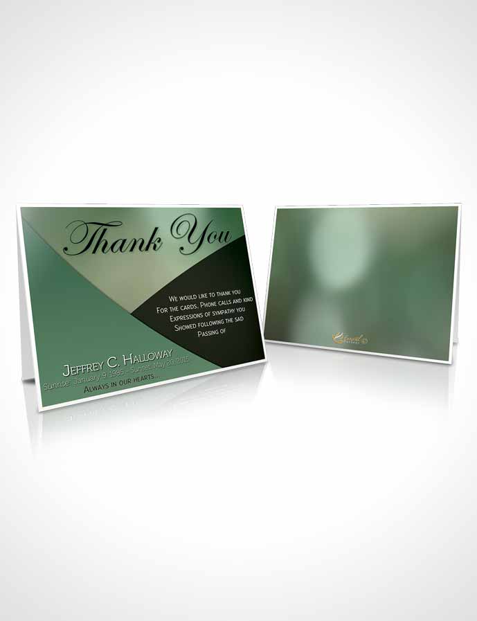 Funeral Thank You Card Template Crystal Harmony Pistachio Dark