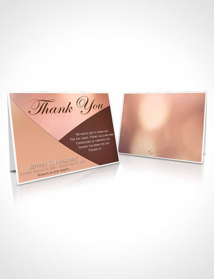 Funeral Thank You Card Template Crystal Harmony Salmon Pink Dark