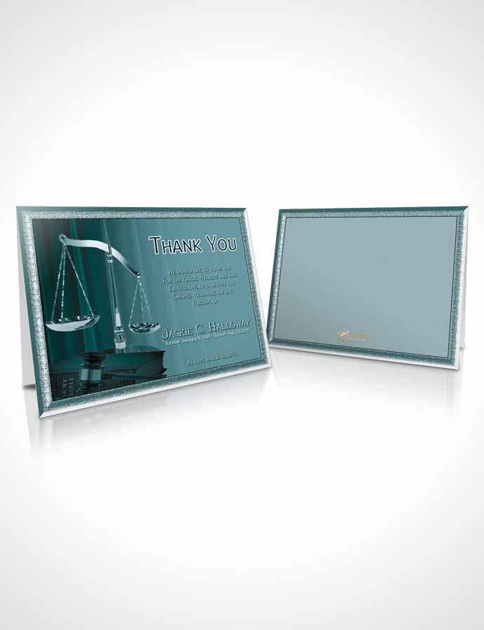 Funeral Thank You Card Template Cyan Judge Justice