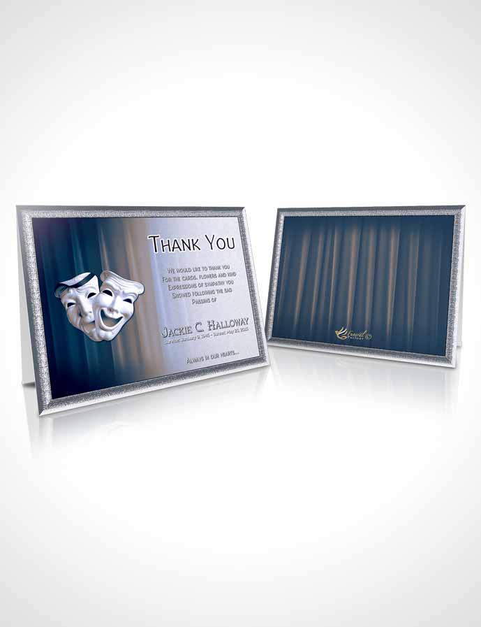 Funeral Thank You Card Template Deep Blue Actor