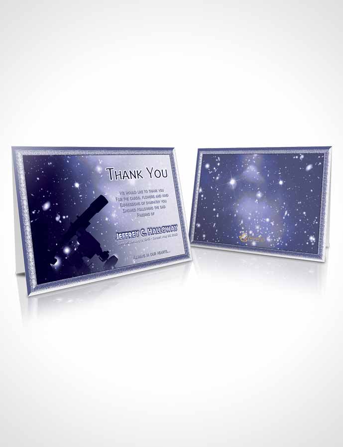 Funeral Thank You Card Template Deep Blue Astronomers Sky