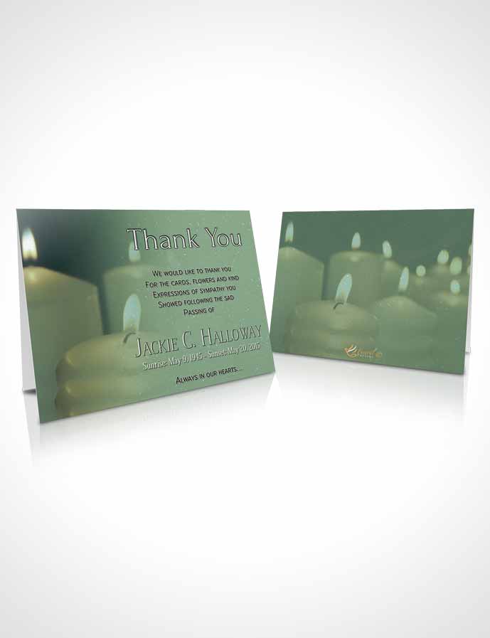 Funeral Thank You Card Template Deep Forest Candles In The Wind