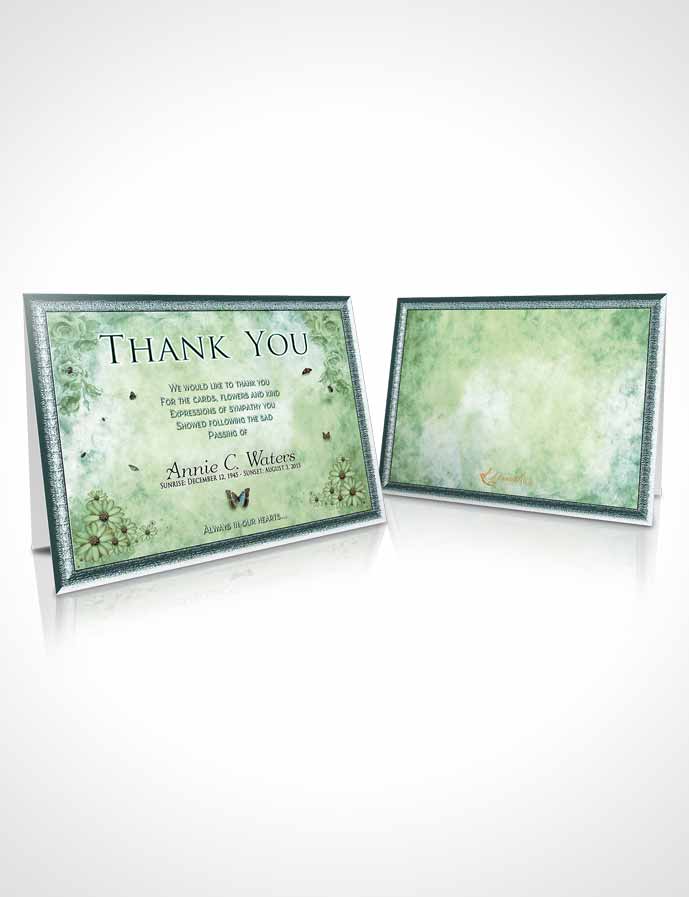 Funeral Thank You Card Template Deep Forest Sunny Sunflowers