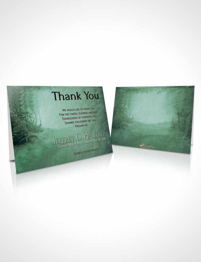 Funeral Thank You Card Template Deep Forest Walk in the Woods