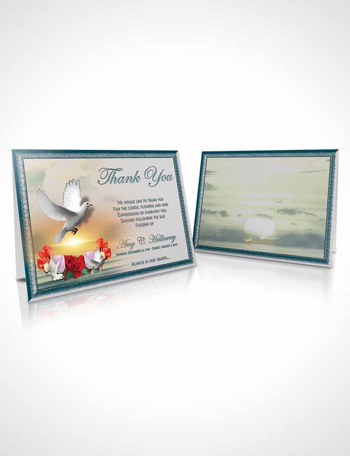 Funeral Thank You Card Template Deep Ocean Delightful Doves