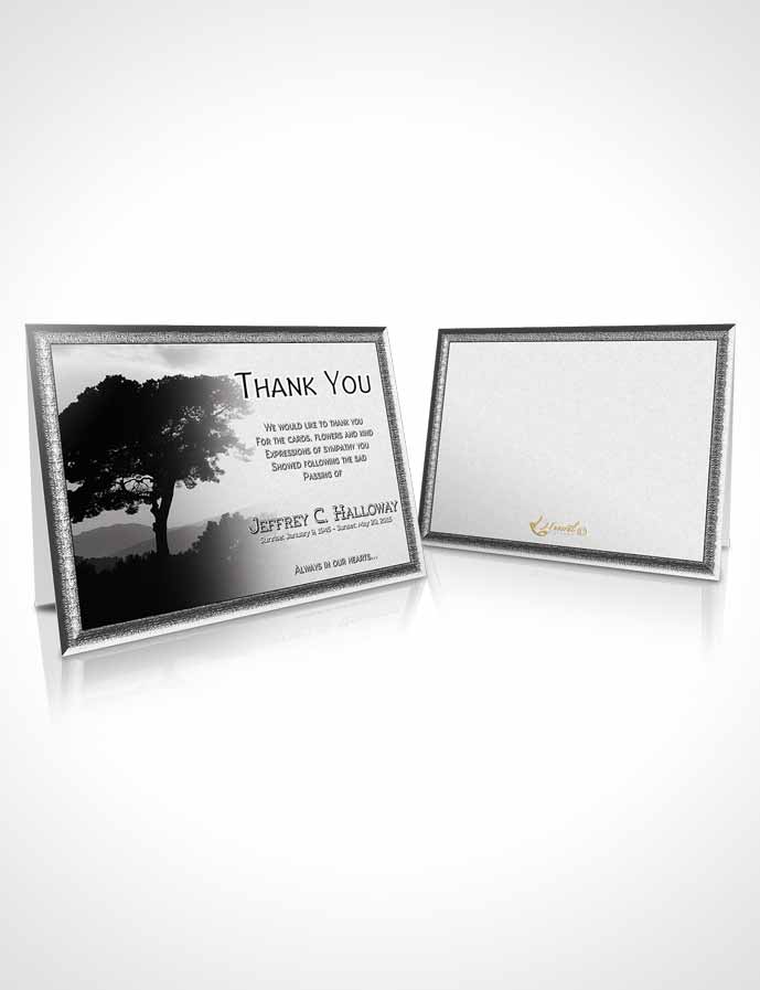 Funeral Thank You Card Template Black and White Distant Horizon
