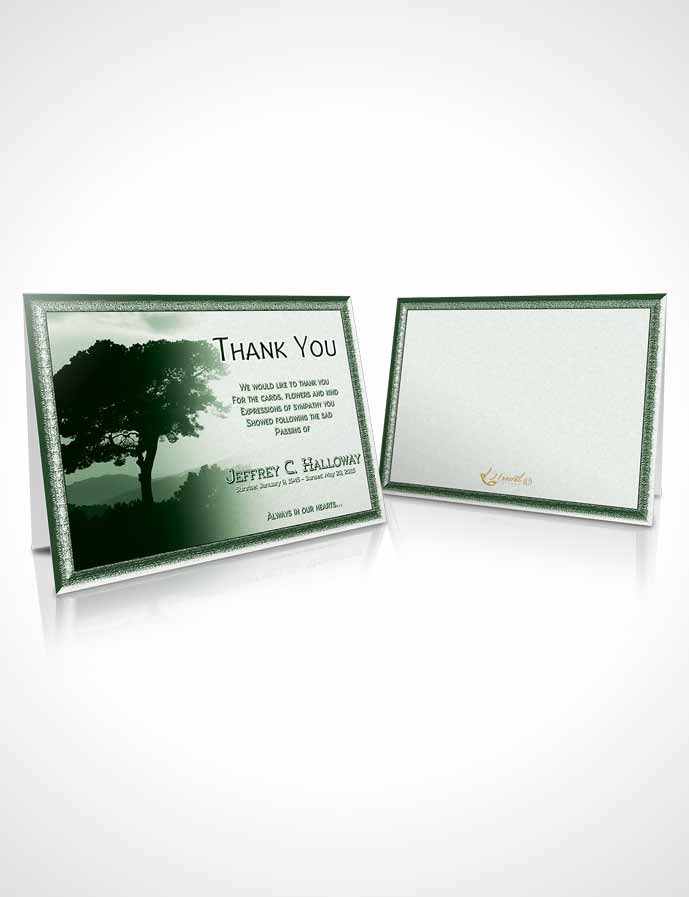 Funeral Thank You Card Template Distant Emerald Horizon
