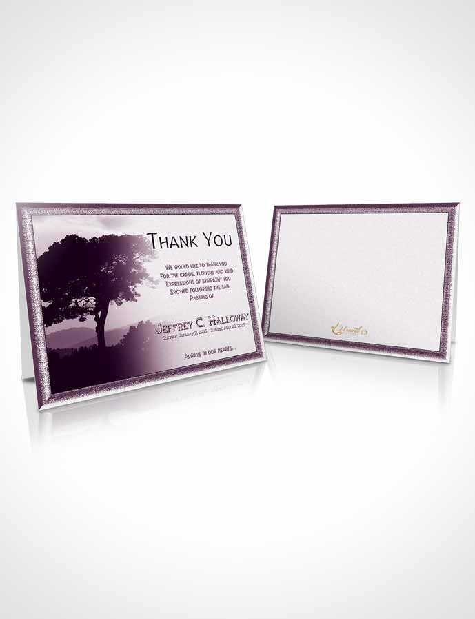 Funeral Thank You Card Template Distant Lavender Horizon