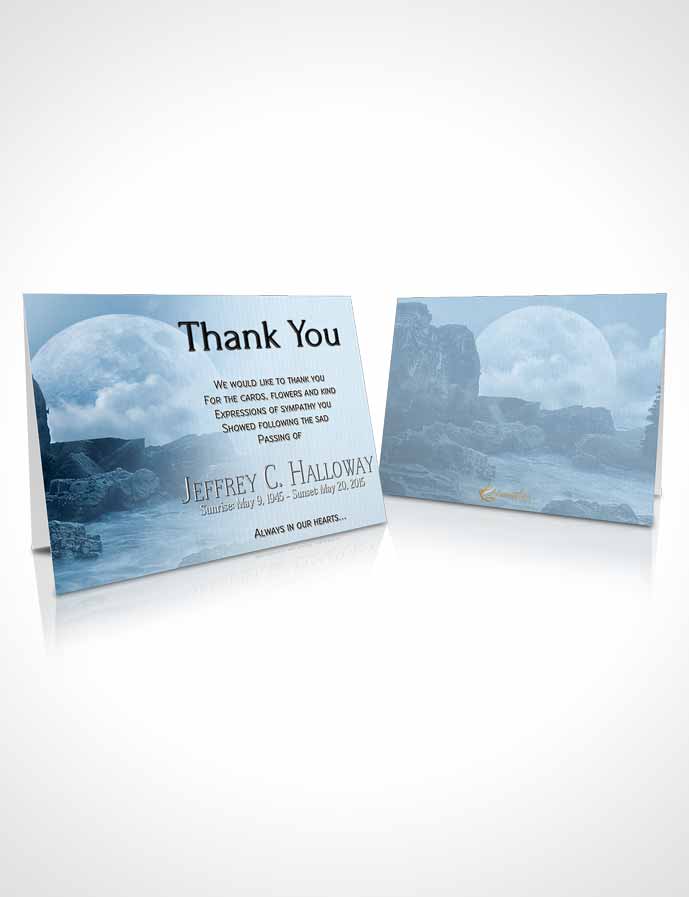 Funeral Thank You Card Template Distant Rocky Moon