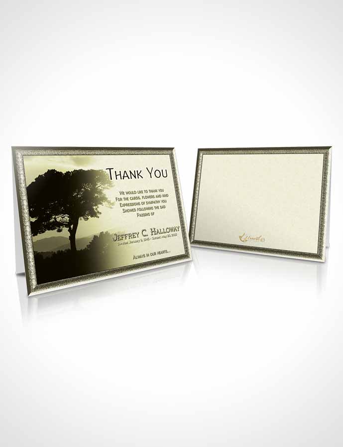 Funeral Thank You Card Template Distant Rustic Horizon