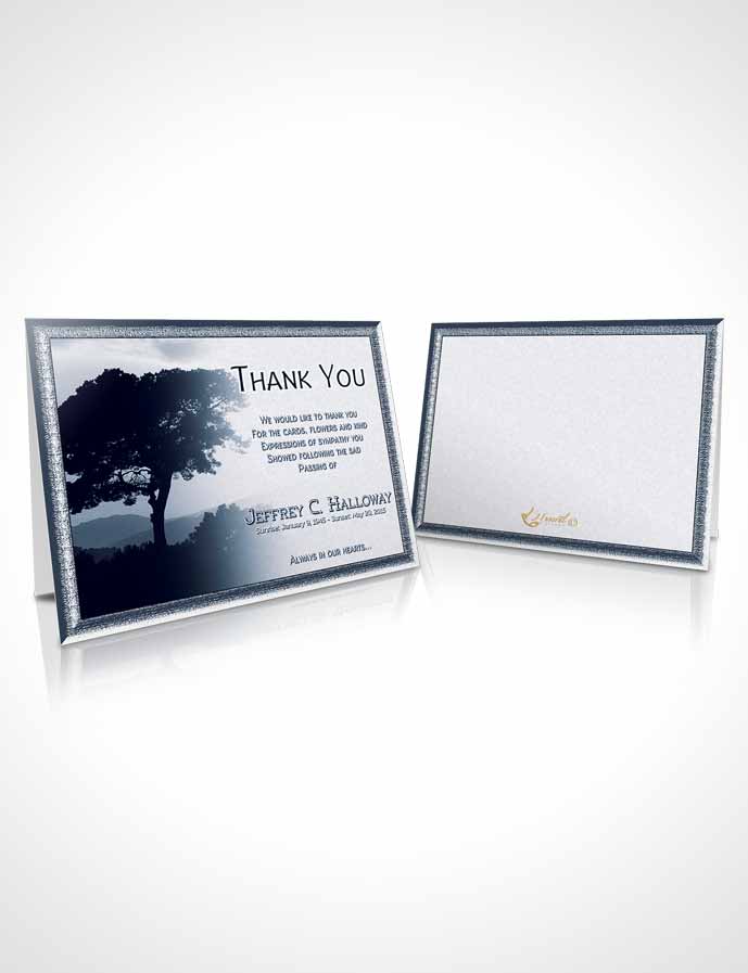 Funeral Thank You Card Template Distant Topaz Horizon