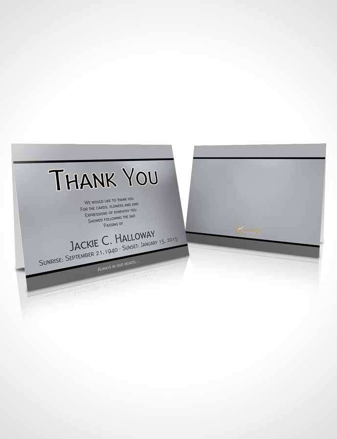 Funeral Thank You Card Template Divine Essence Black and White