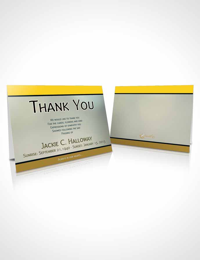 Funeral Thank You Card Template Divine Essence Emerald Sunset