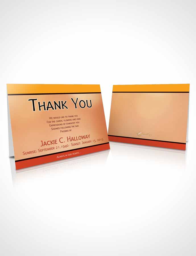 Funeral Thank You Card Template Divine Essence Peach Blossoms