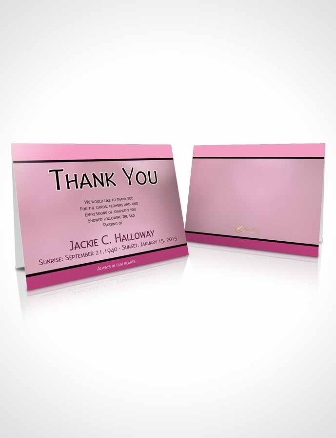 Funeral Thank You Card Template Divine Essence Pink Carnation