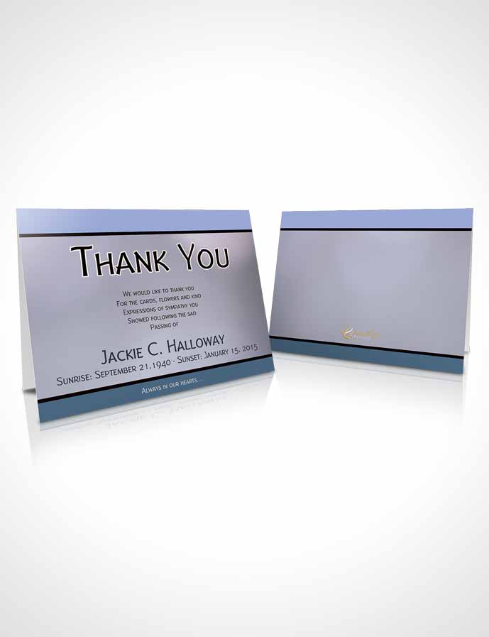 Funeral Thank You Card Template Divine Essence Soft Blue Heritage