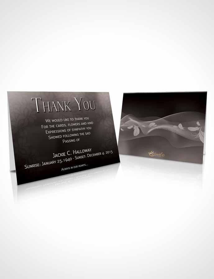 Funeral Thank You Card Template Divinity Black and White Memories