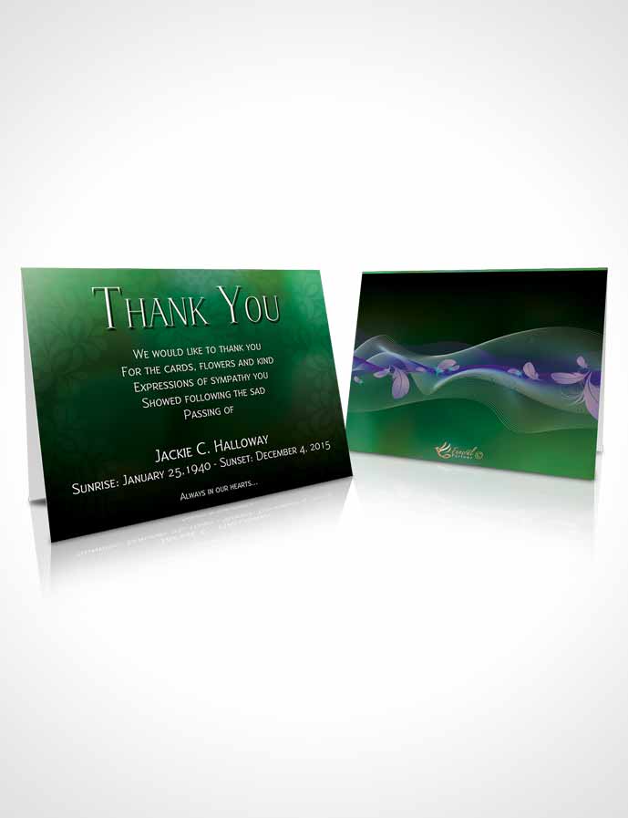 Funeral Thank You Card Template Divinity Forest Laughter