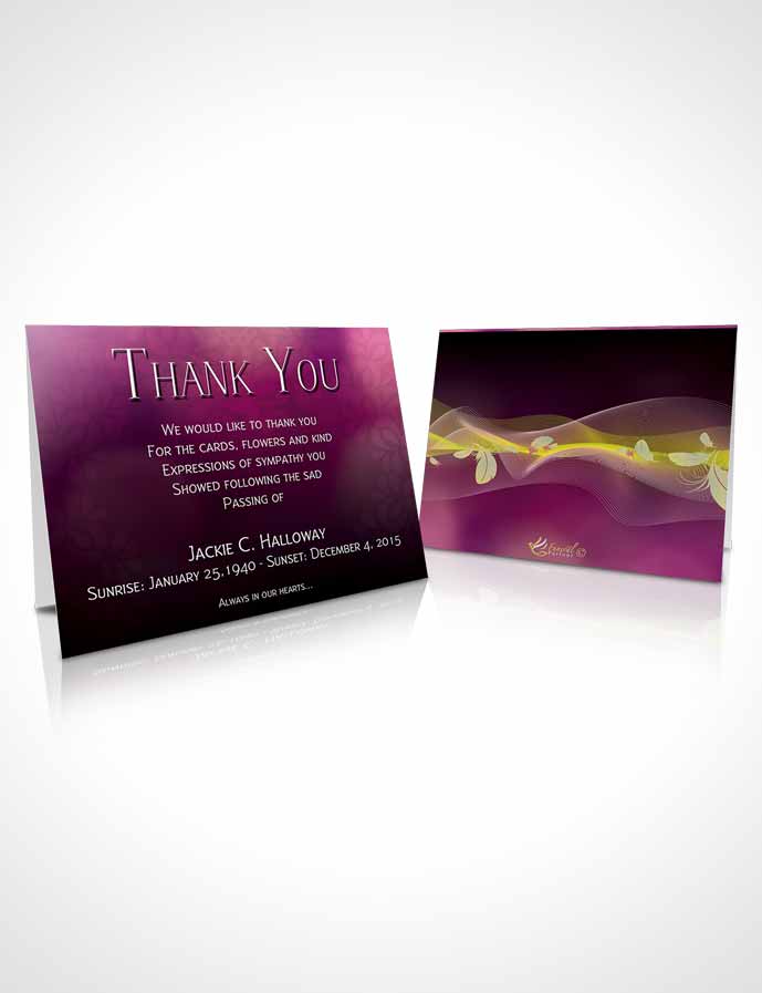 Funeral Thank You Card Template Divinity Fuchsia Harmony