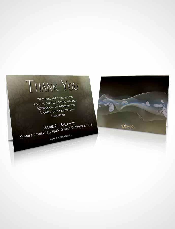Funeral Thank You Card Template Divinity Gentle Breeze