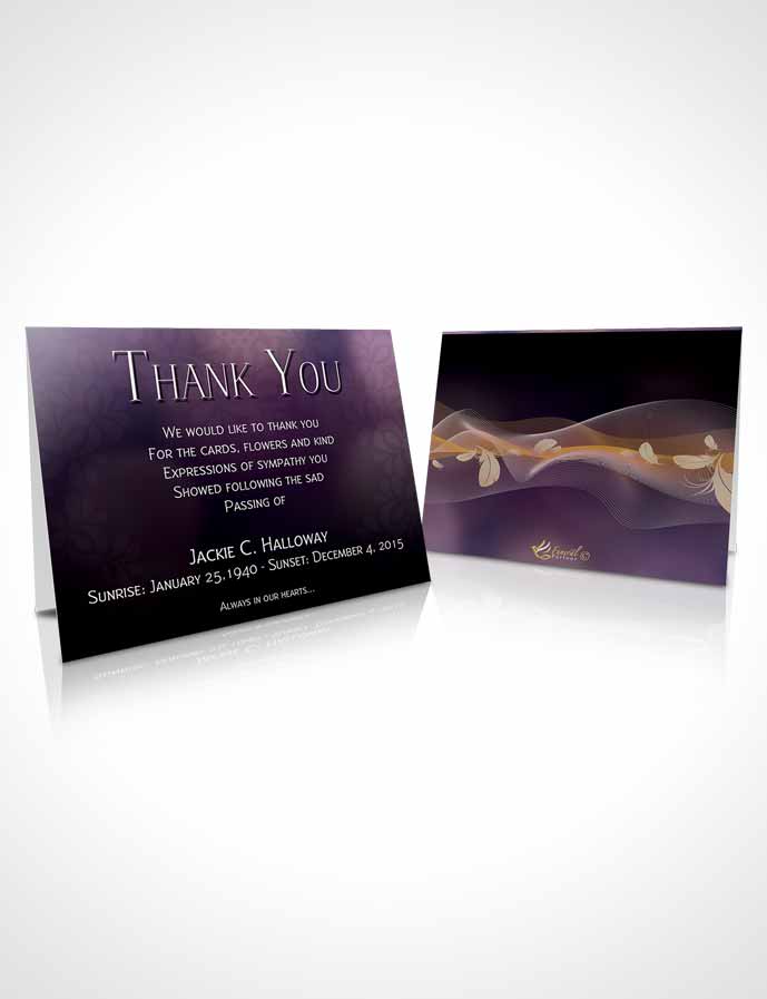 Funeral Thank You Card Template Divinity Lavender Rain