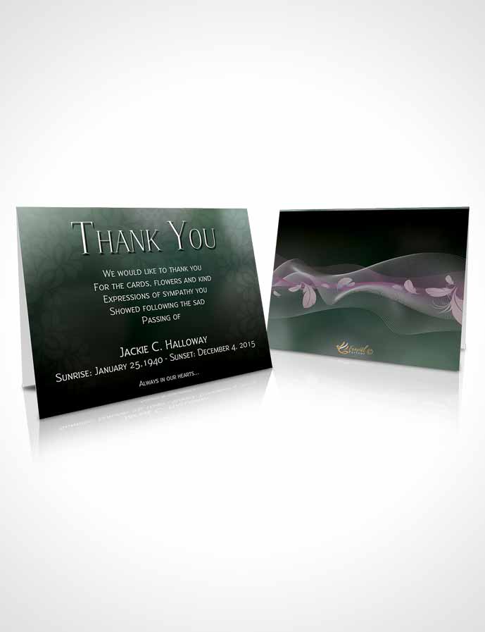 Funeral Thank You Card Template Divinity Pistachio Dreams