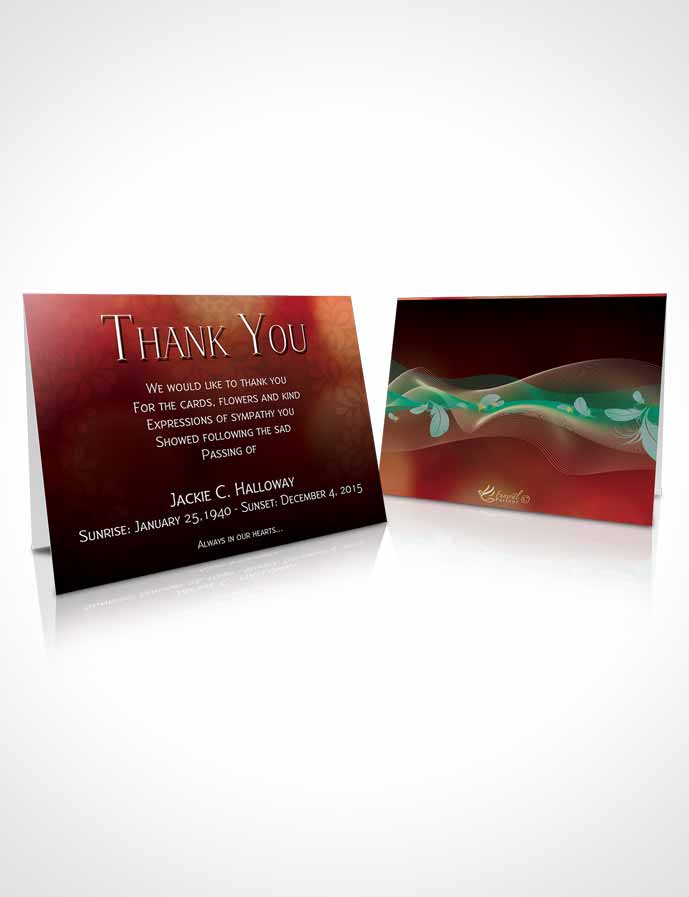 Funeral Thank You Card Template Divinity Ruby Desire