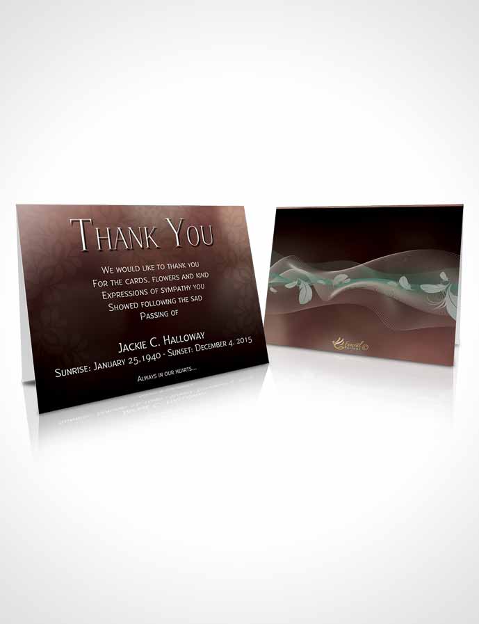 Funeral Thank You Card Template Divinity Terra Cotta Desire