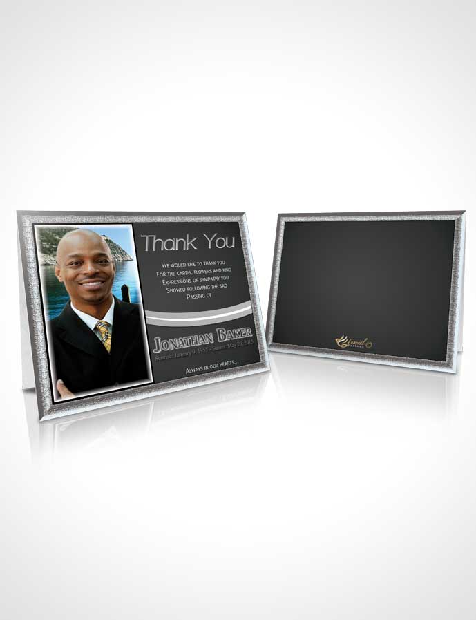 Funeral Thank You Card Template Elegant Black and White Journey