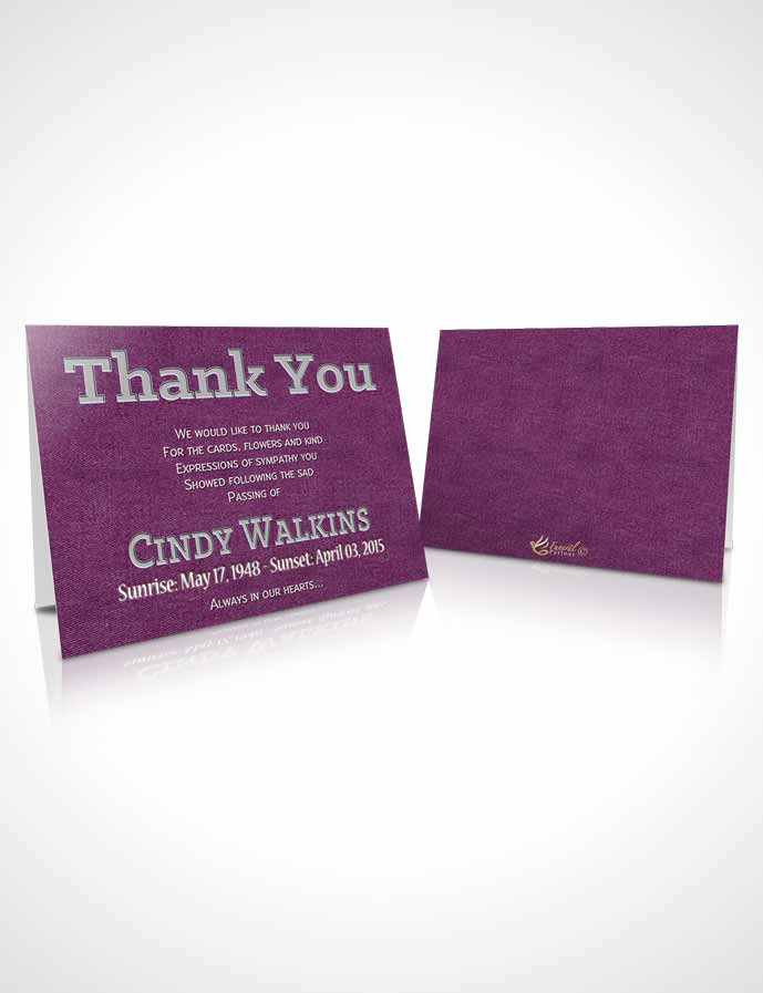 Funeral Thank You Card Template Elegant Love Enchanted Amethyst