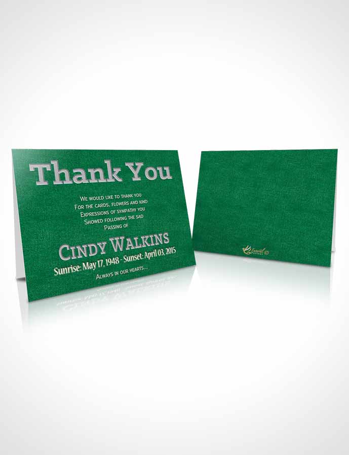Funeral Thank You Card Template Elegant Love Glowing Emerald