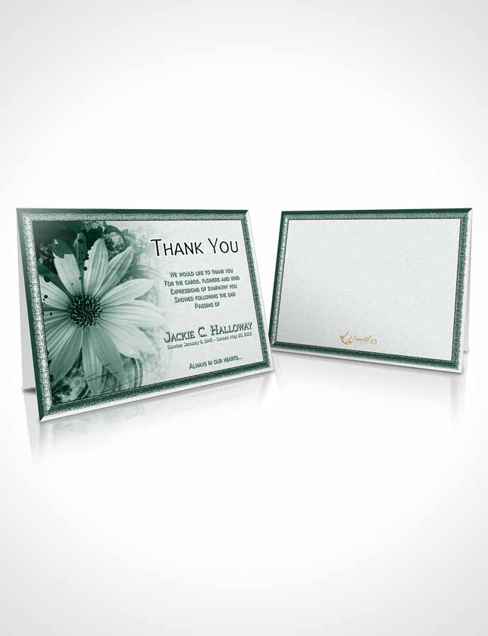 Funeral Thank You Card Template Emerald Artistic Bouquet