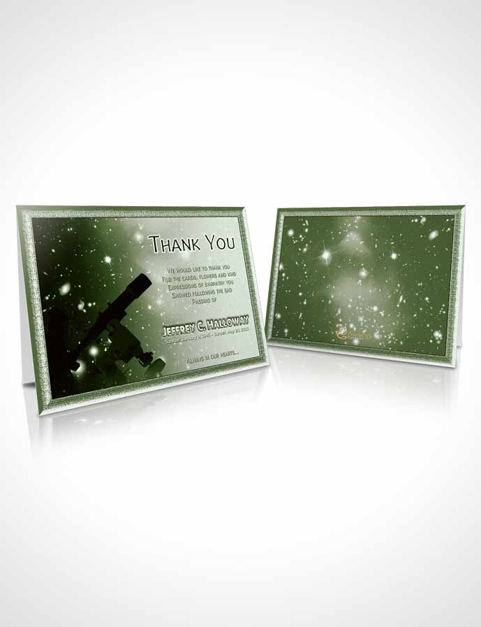 Funeral Thank You Card Template Emerald Astronomers Sky