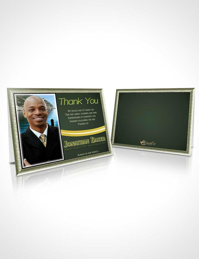 Funeral Thank You Card Template Emerald Clouds Journey