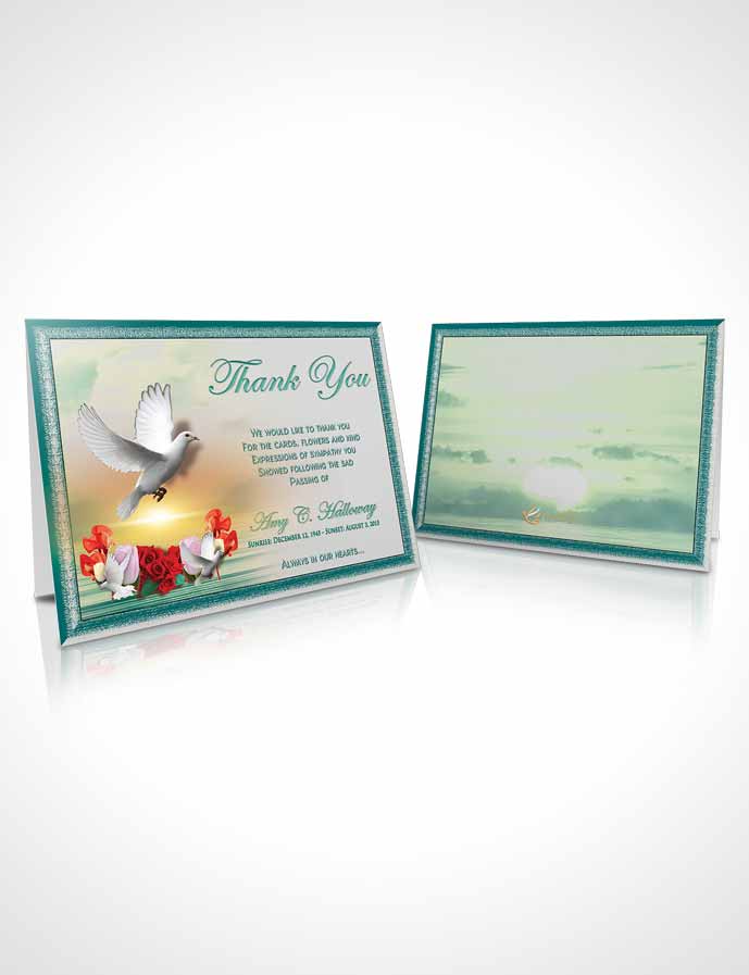 Funeral Thank You Card Template Emerald Delightful Doves