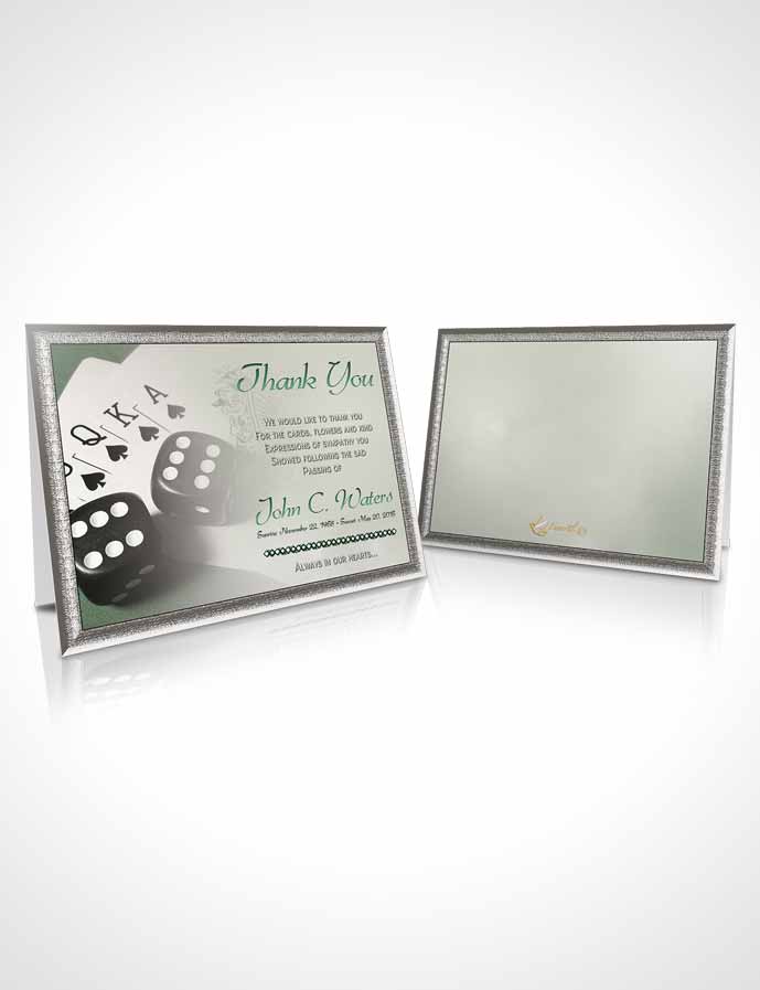 Funeral Thank You Card Template Emerald Double Down