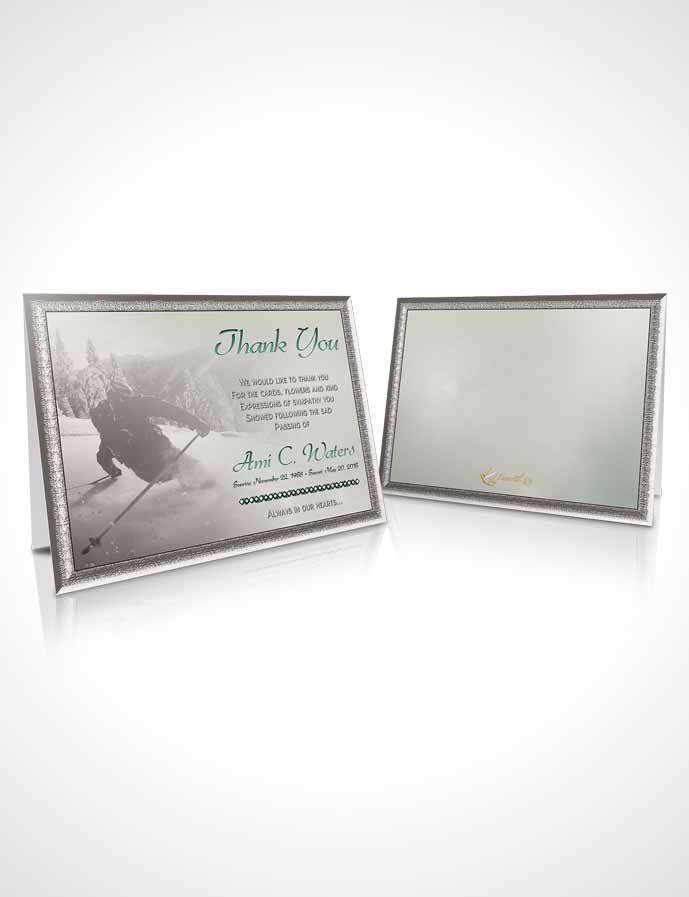Funeral Thank You Card Template Emerald Downhill Skiing