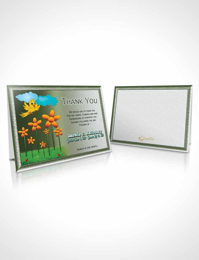 Funeral Thank You Card Template Emerald Dreams Childs Dream