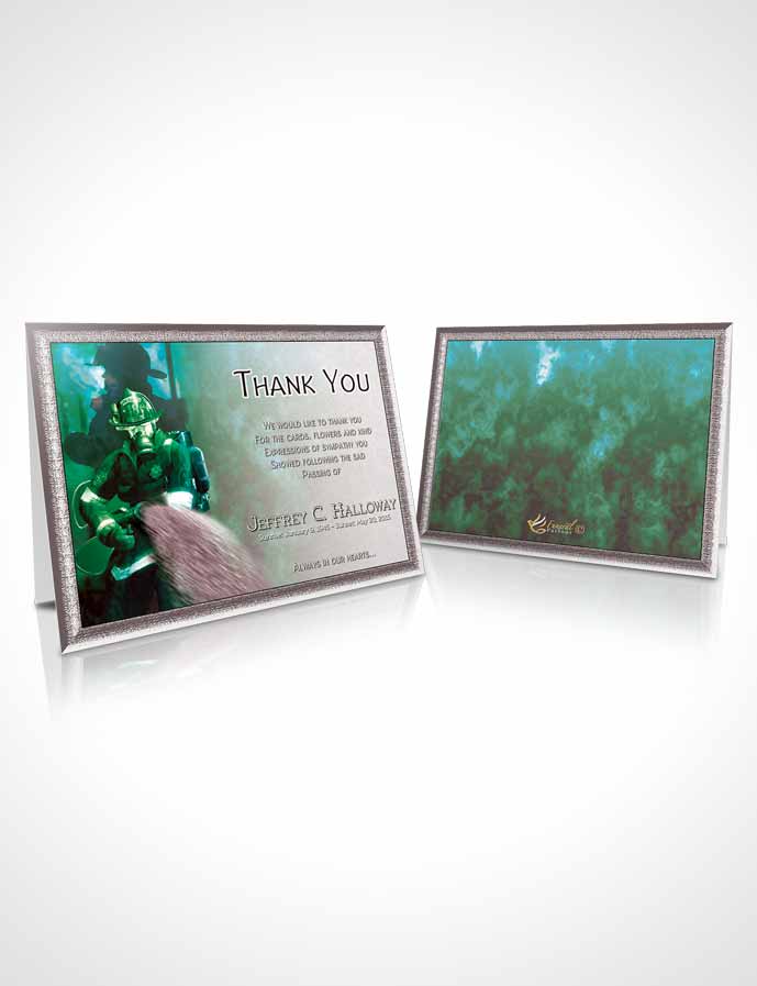 Funeral Thank You Card Template Emerald Firefighter