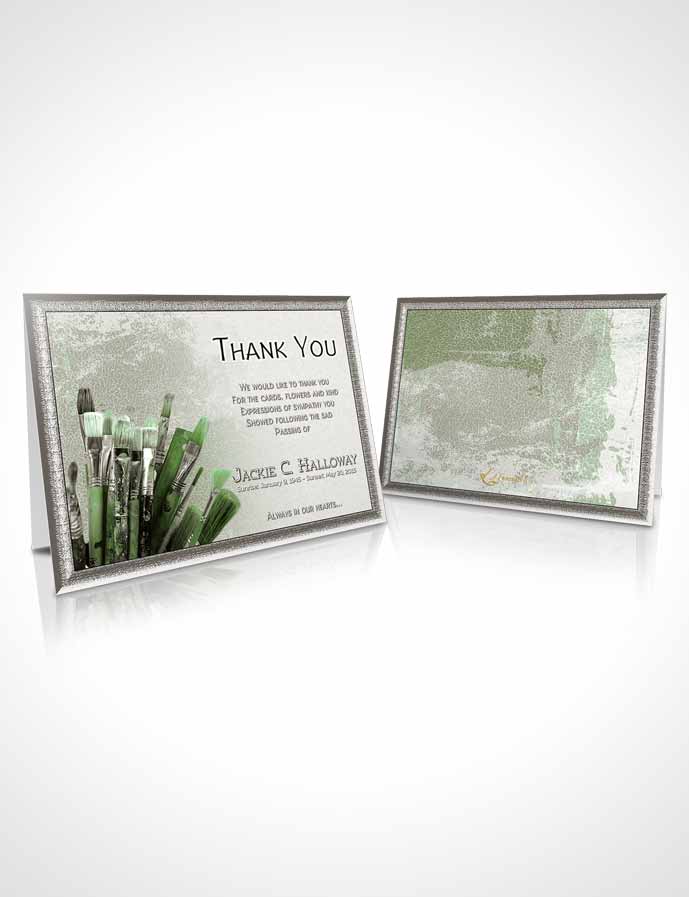 Funeral Thank You Card Template Emerald Glow Painters Paradise