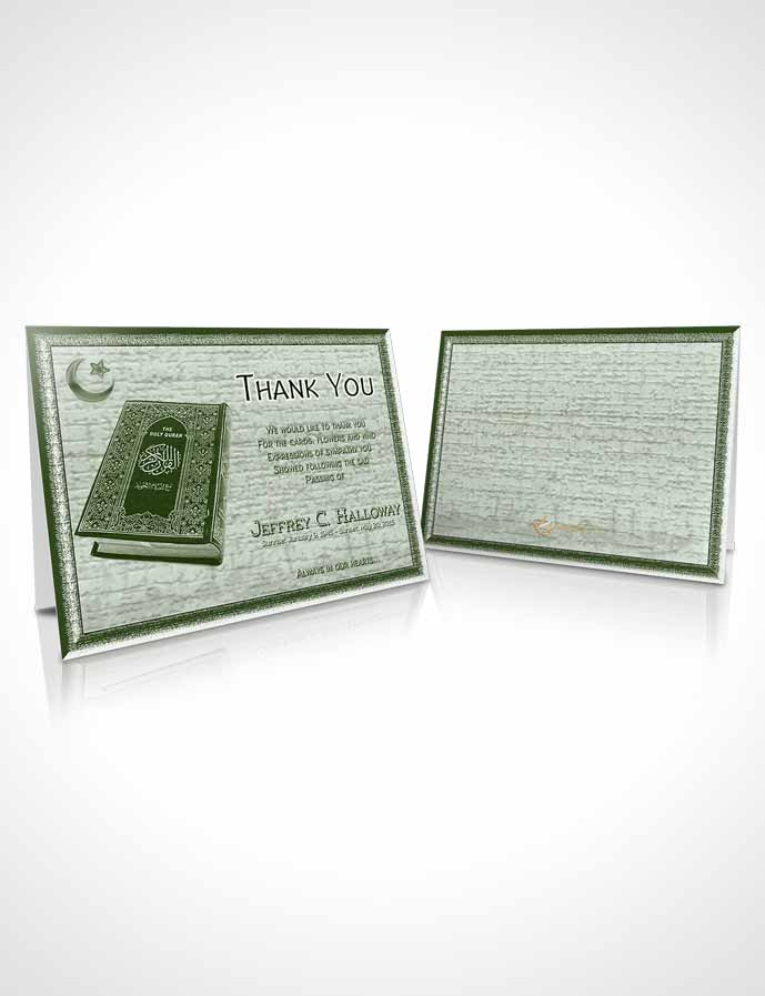 Funeral Thank You Card Template Emerald Islamic Blissful Faith
