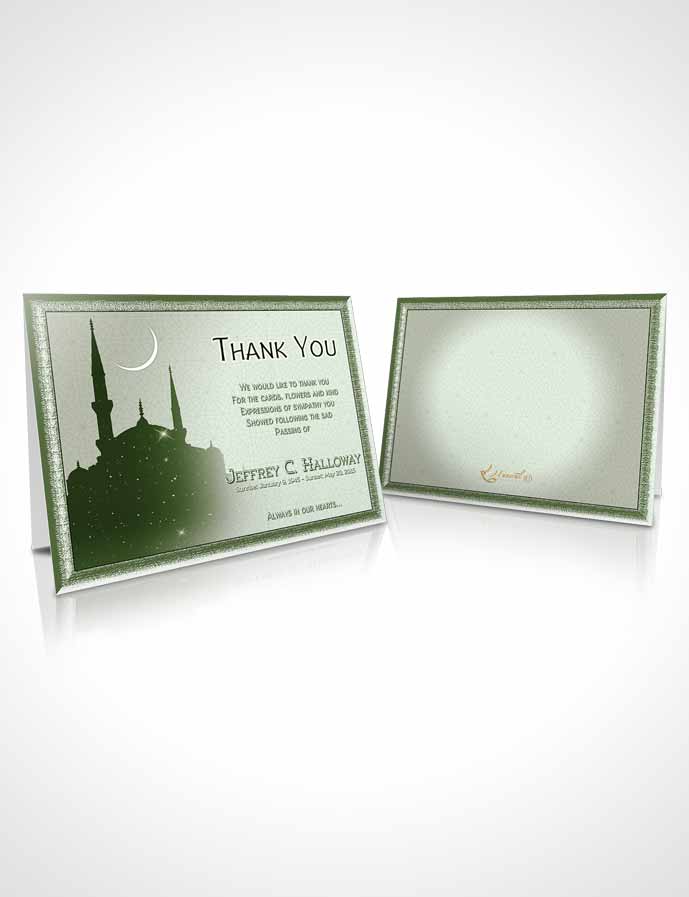 Funeral Thank You Card Template Emerald Islamic Serenity