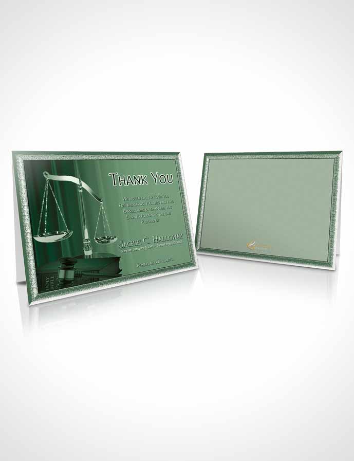 Funeral Thank You Card Template Emerald Judge Justice