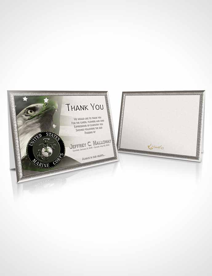 Funeral Thank You Card Template Emerald Marine Salute