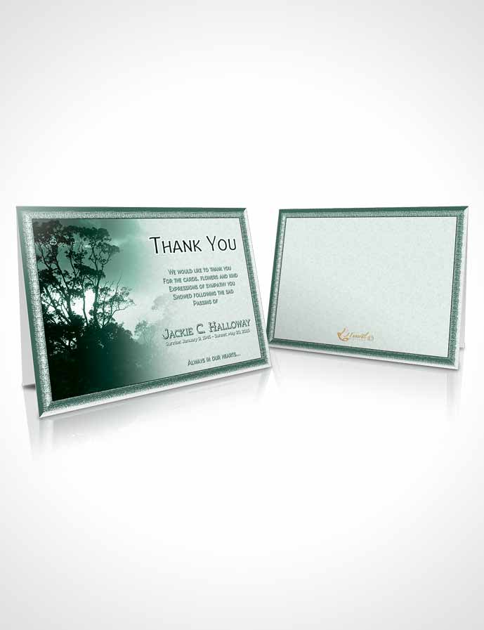 Funeral Thank You Card Template Emerald Morning Sky