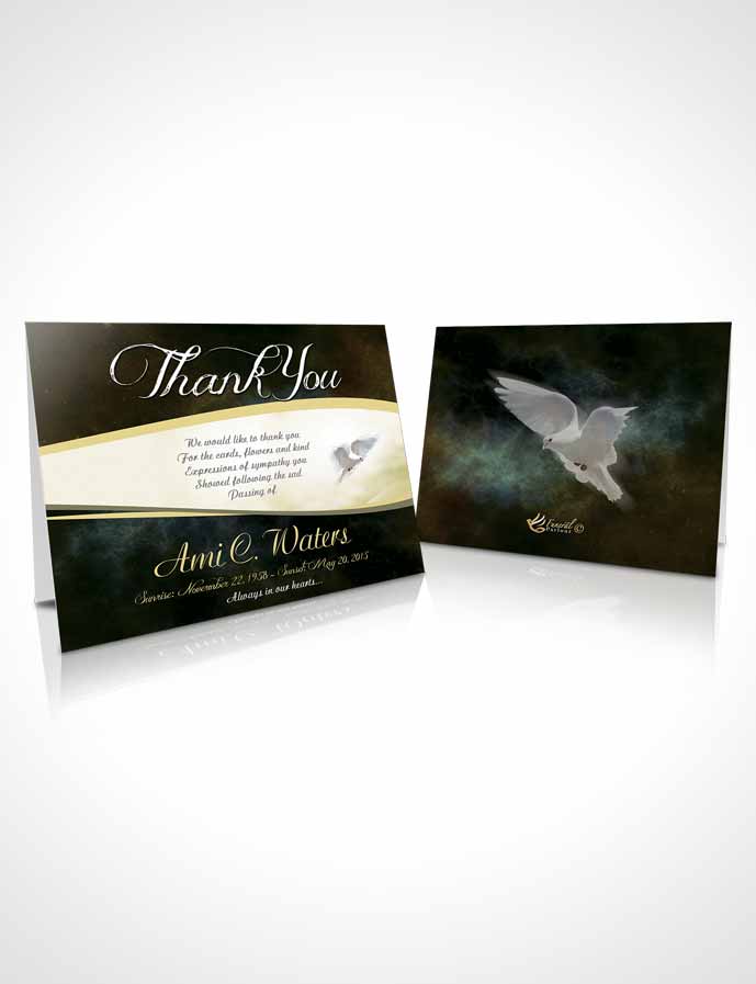 Funeral Thank You Card Template Emerald Paradise