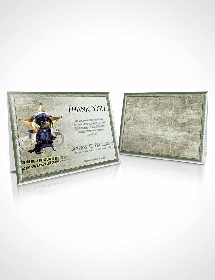 Funeral Thank You Card Template Emerald Police Enforcement