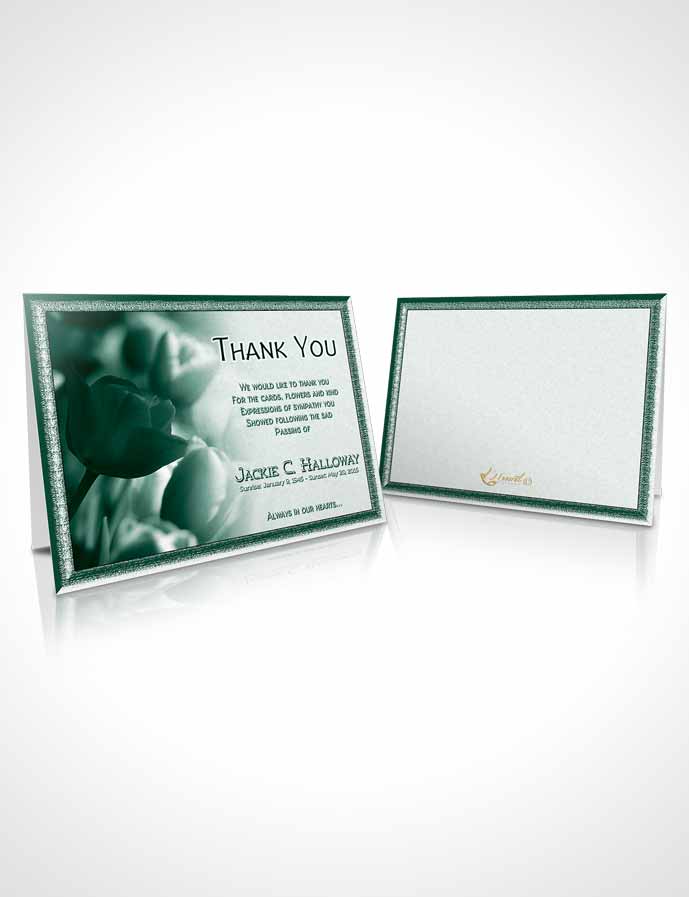Funeral Thank You Card Template Emerald Roses